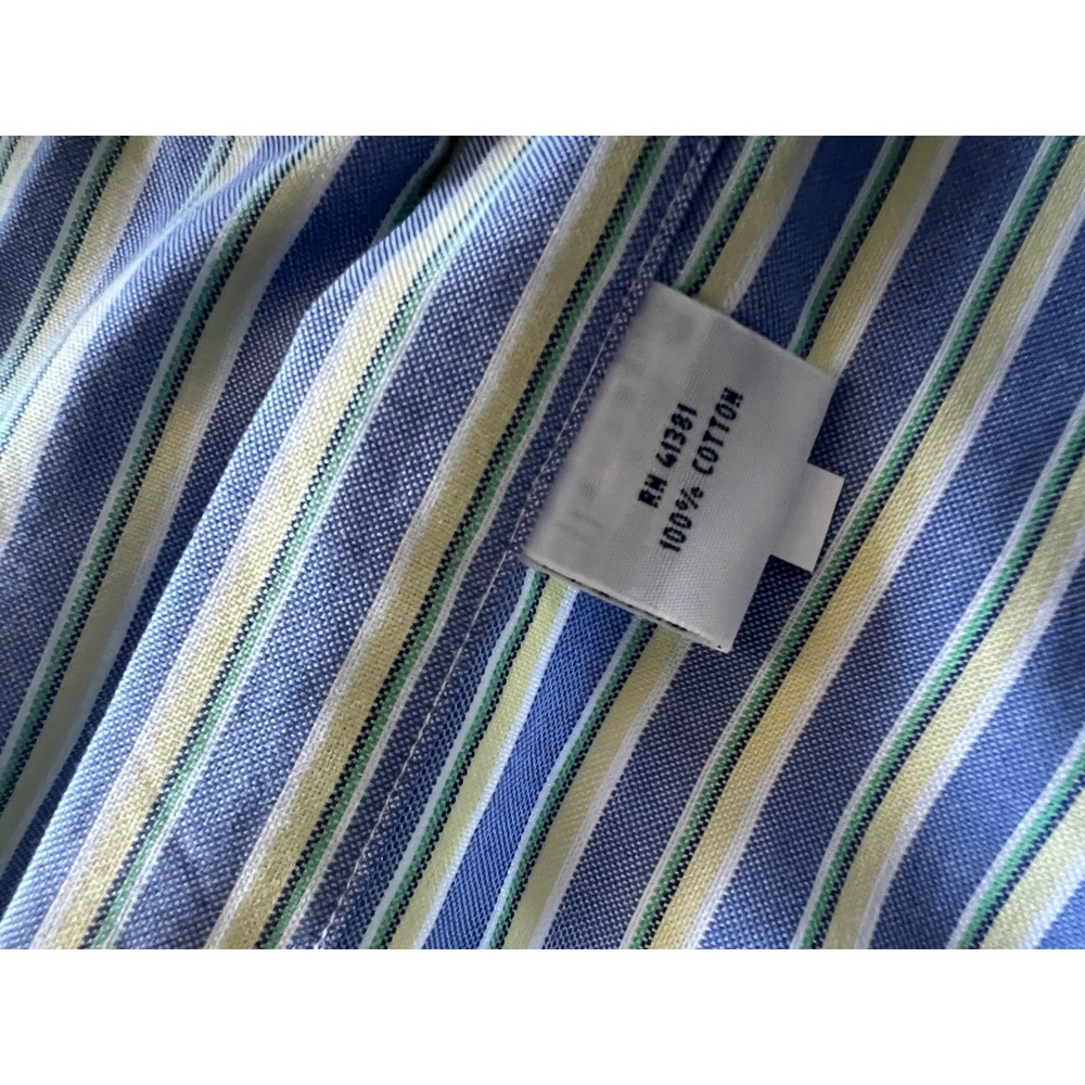 POLO Ralph Lauren Men's Shirt 15.5-32/33 Button Up Blue Yellow Green Stripe - Picture 6 of 6